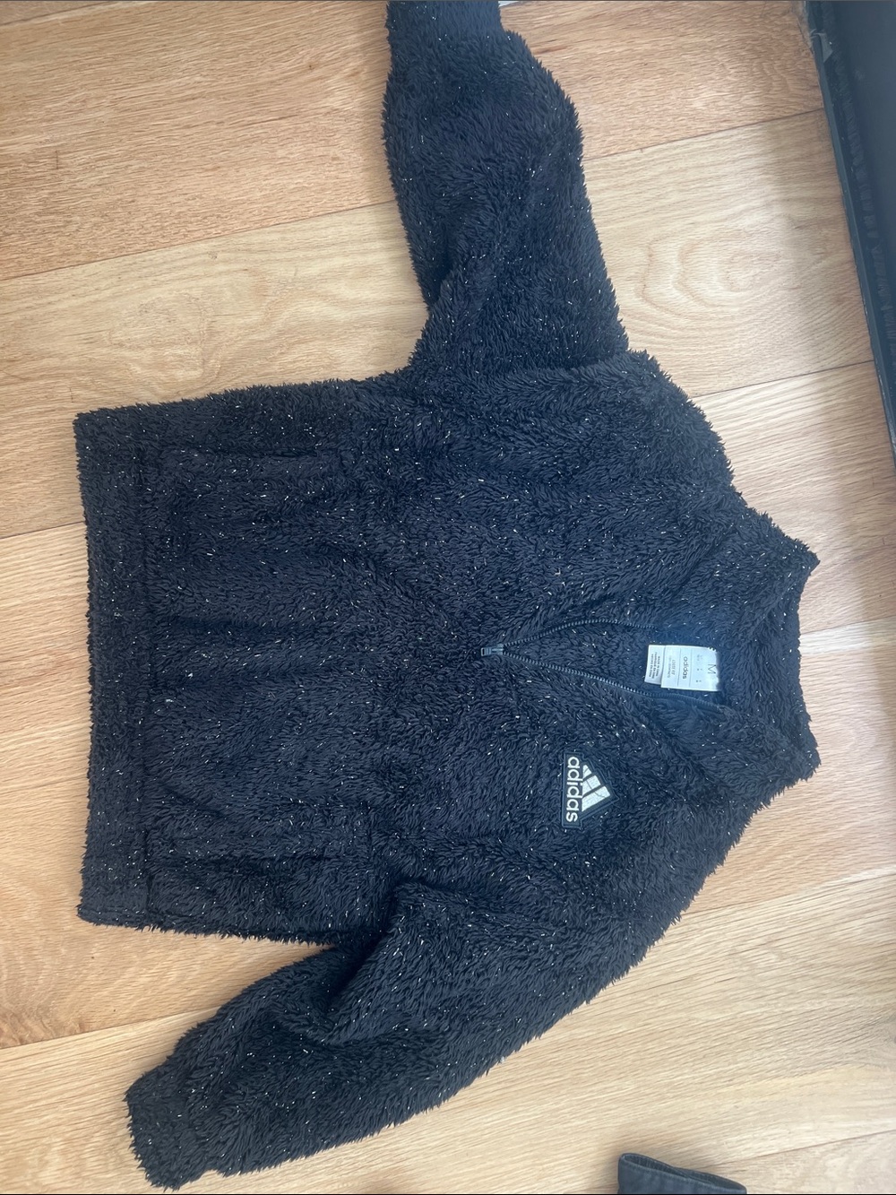 adidas Black Fuzzy Quarter-Zip Sweatshirt